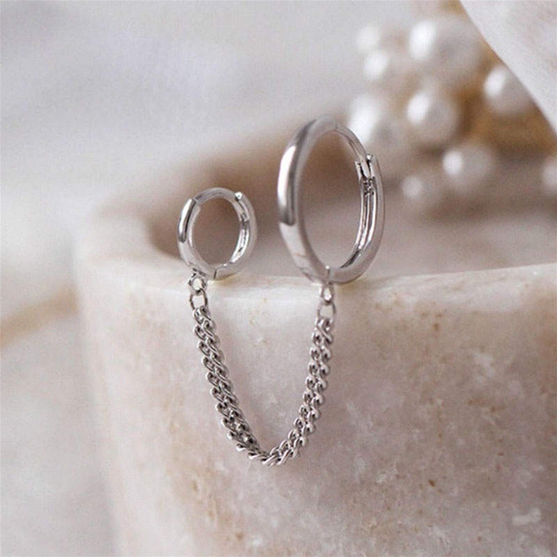 Khuyên tai dạng kẹp bằng kim loại thời trang cá tính cho nữ
