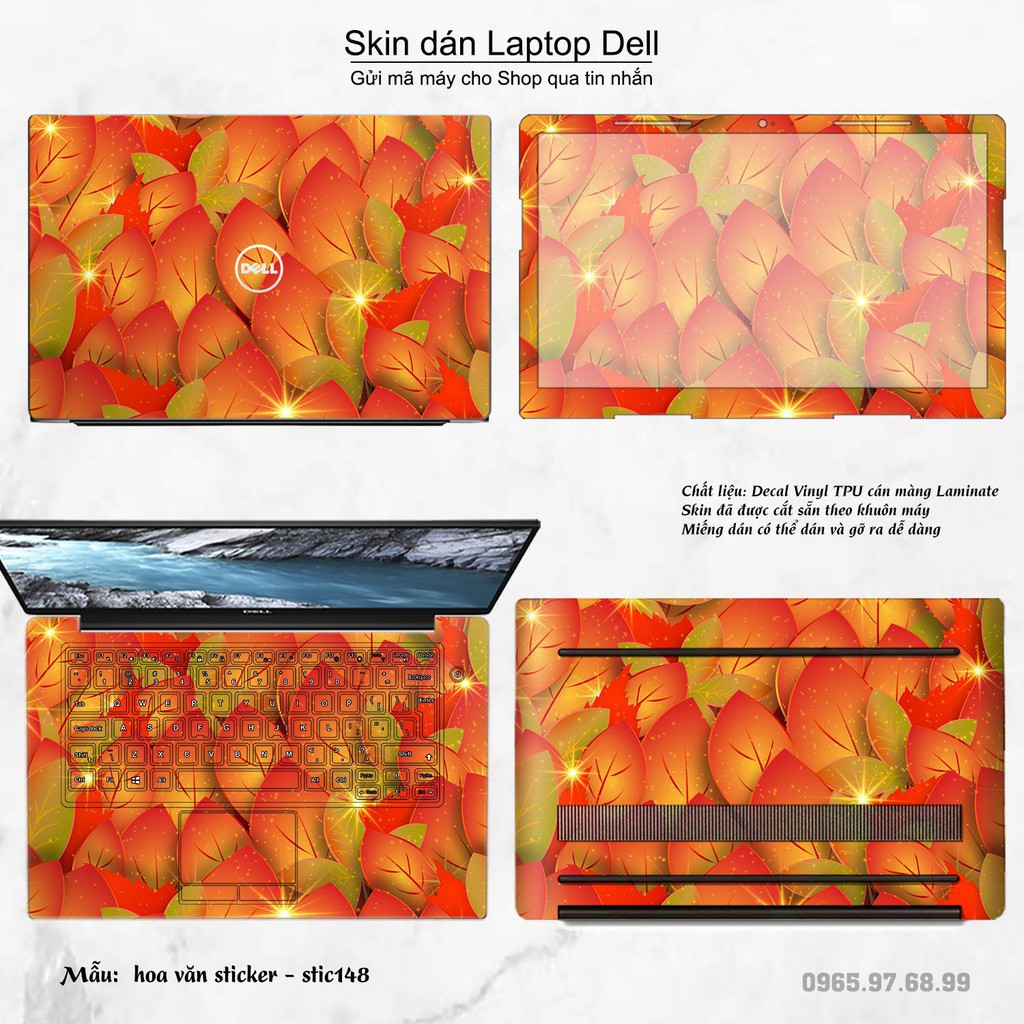 Skin dán Laptop Dell in hình Hoa văn sticker _nhiều mẫu 24 (inbox mã máy cho Shop)