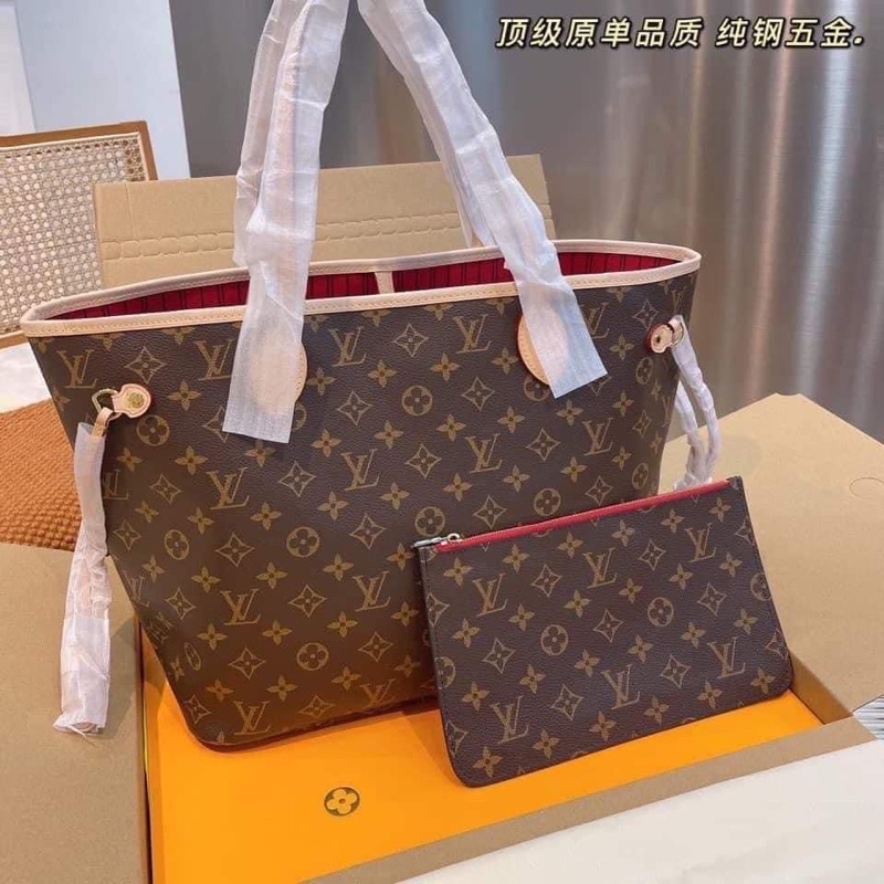 Set túi neverfull size lớn, kèm ví, da mềm(không hộp)