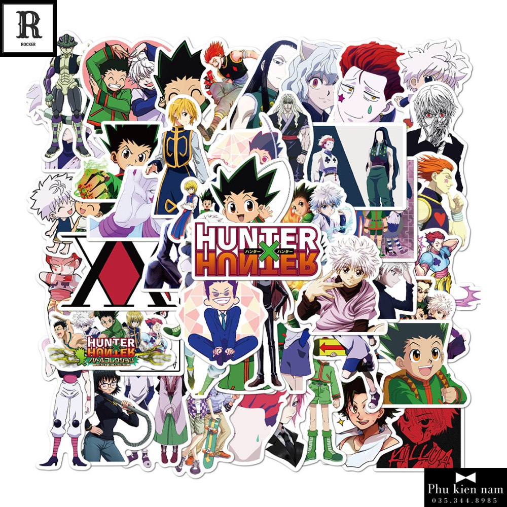 Sticker PVC Hunter X Hunter 50 Hình ST112 - Stickers Chống nước Dán Mũ bảo hiểm Vali Laptop Điện thoại Dán xe