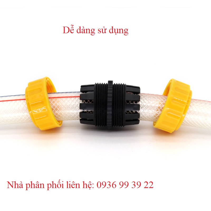 Khớp nối ống lionking, khớp nối nhanh hai đầu ống nước phi 18, phi 21, phi 27 chất liệu ABS bền dễ dàng sử dụng KC105S