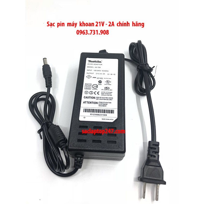 Sạc pin máy khoan 21v 2a chính hãng