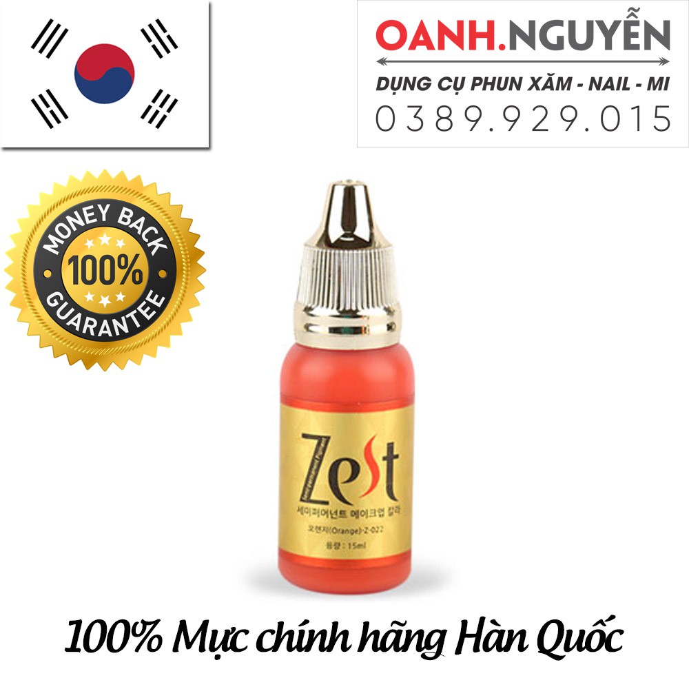 Mực Phun Môi Chính ZEST Hãng Hàn Quốc 15ml