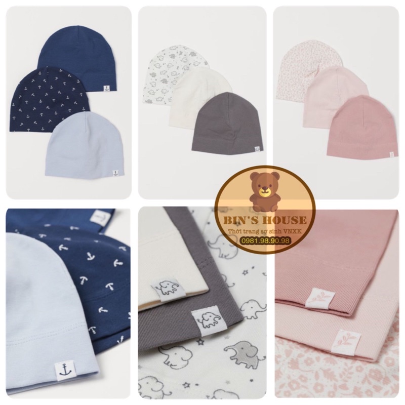 Set 3c mũ cotton cho bé