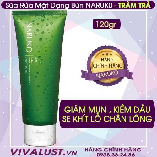 [Chính Hãng BẢN ĐÀI] Sữa Rửa Mặt NARUKO TRÀ TRÀM 120 gr - Giảm Mụn, Kiềm Dầu, Se Khít Lỗ Chân Lông