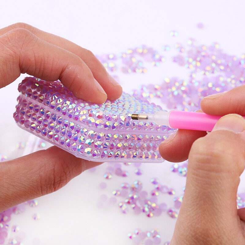 Hộp 19200 Hạt Kim Cương Giả Màu Sắc Cầu Vồng Dùng Trang Trí Thủ Công