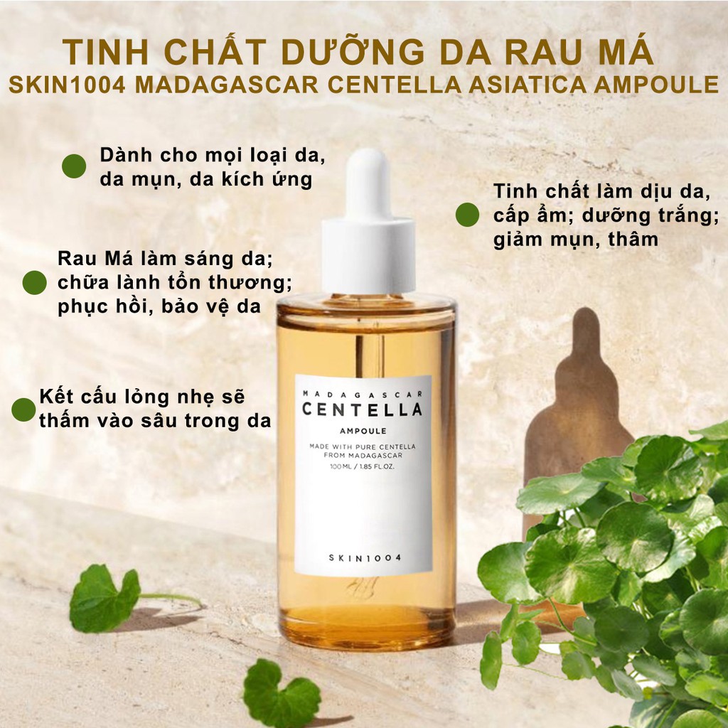 Tinh Chất Rau Má Skin1004 Madagascar Centella Ampoule Serum giảm mụn, phục hồi da nhạy cảm 100ml