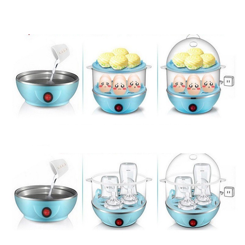 Nồi hơi hấp thức ăn điện đa chức năng hai lớp và nồi nấu trứng | BigBuy360 - bigbuy360.vn