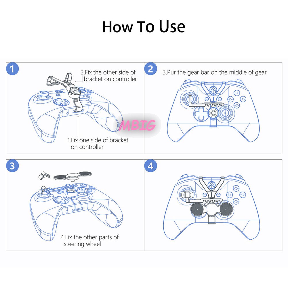 Phụ kiện gắn vô lăng hỗ trợ cho tay cầm chơi game Xbox One S / X