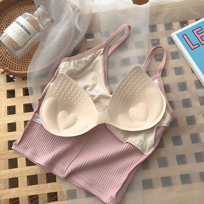 Áo Lót Cotton Cổ Chữ V Đính Nút Có Thể Tháo Rời Thời Trang Mùa Hè