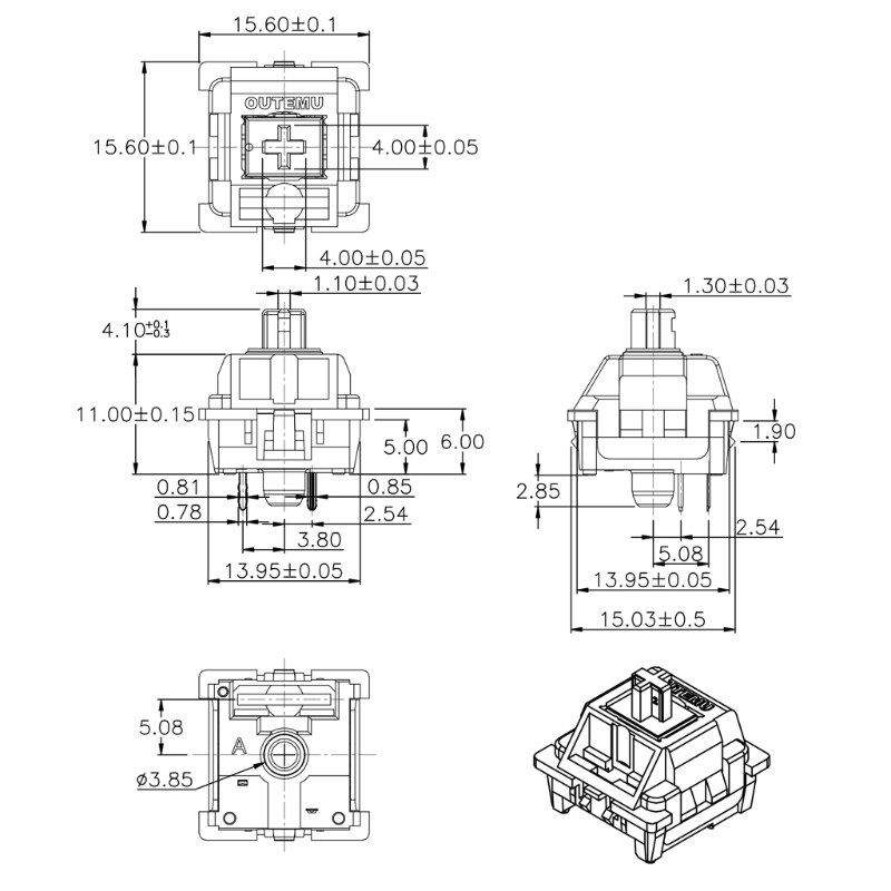 Bàn Phím Cơ 3pin Màu Đen / Đỏ / Nâu / Xanh Dương Dành Cho Cherry Mx