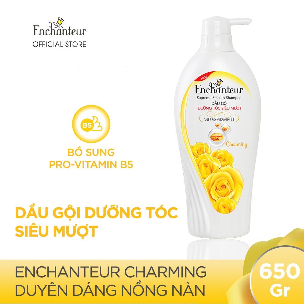 Combo Sữa Tắm Trắng Và Dưỡng Ẩm Có Hạt Enchanteur Charming 650Gr và Dầu Gội Nước Hoa Enchanteur Charming 650Gr