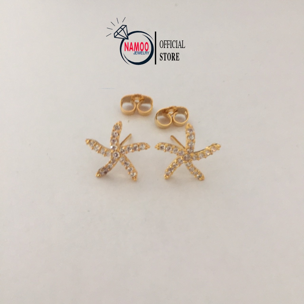 Bông Tai Đính Đá Đeo Sát Tai T364, Khuyên Tai Nụ Đá Namoo Jewelry