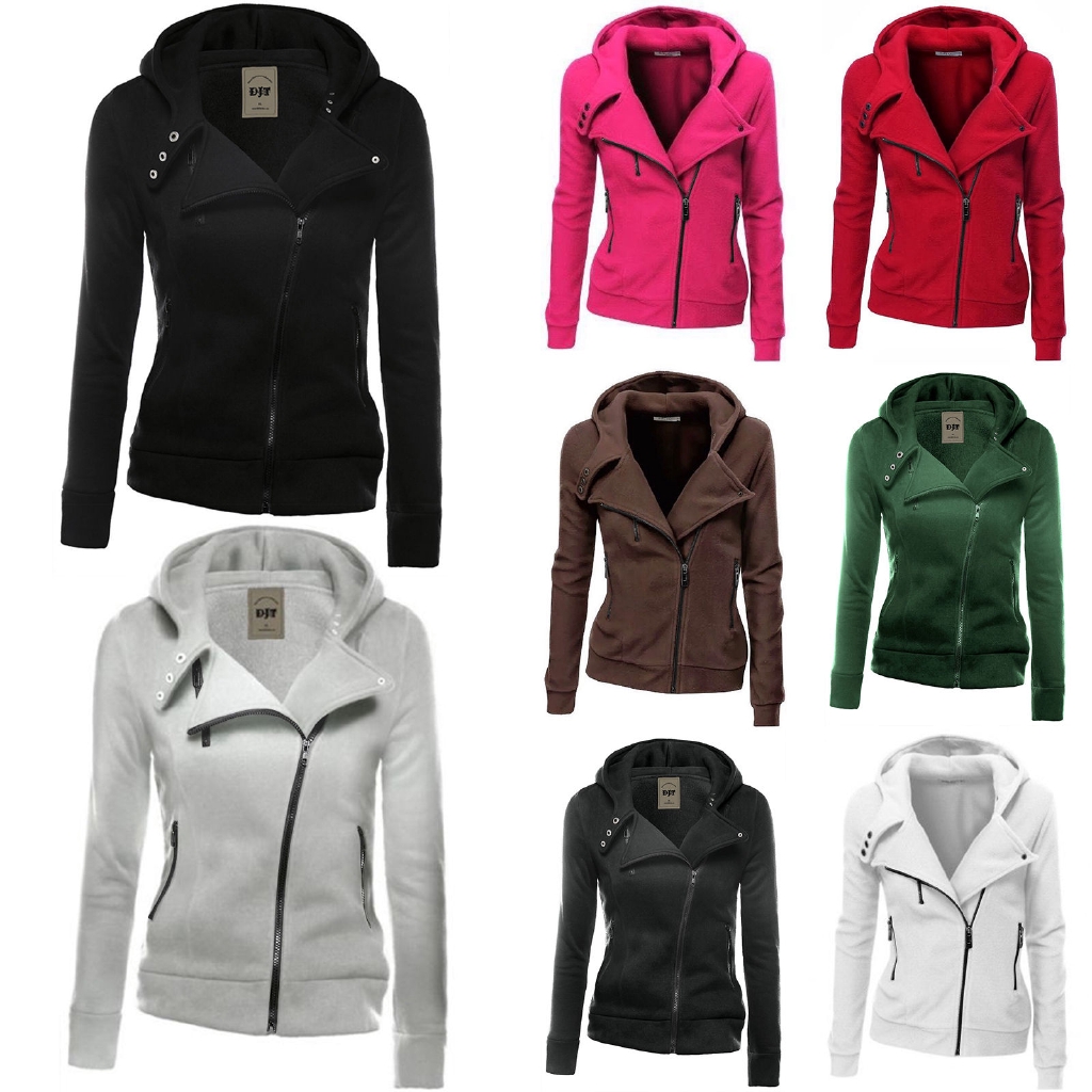 Áo Hoodies tay dài khoá kéo thiết kế đơn giản hợp thời trang
