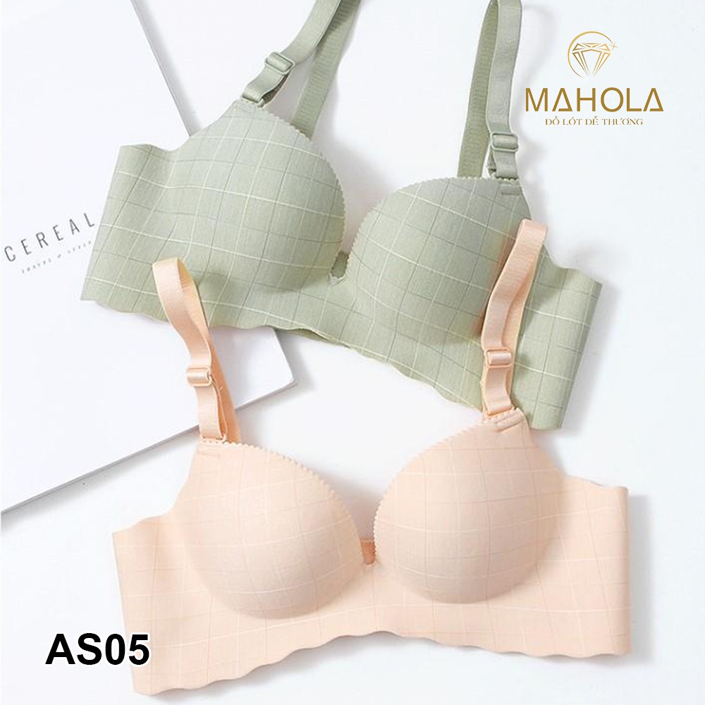 Áo Lót Mút Mỏng Su Không Gọng Kẻ Caro_Mahola_ AS05