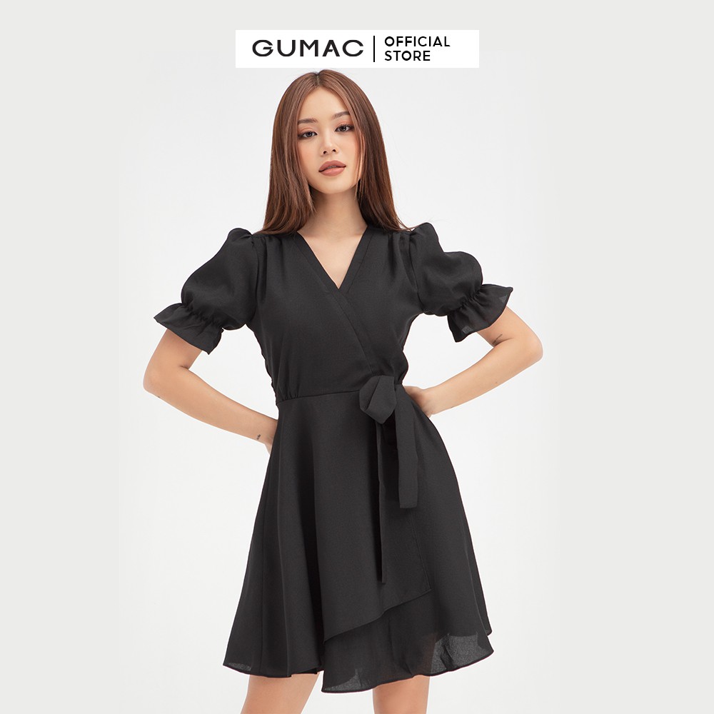 [Mã MABR07062 giảm 8% tối đa 50K đơn từ 249K] Đầm xòe nữ đắp tà nơ eo GUMAC thiết kế trẻ trung đủ màu DB452 | BigBuy360 - bigbuy360.vn