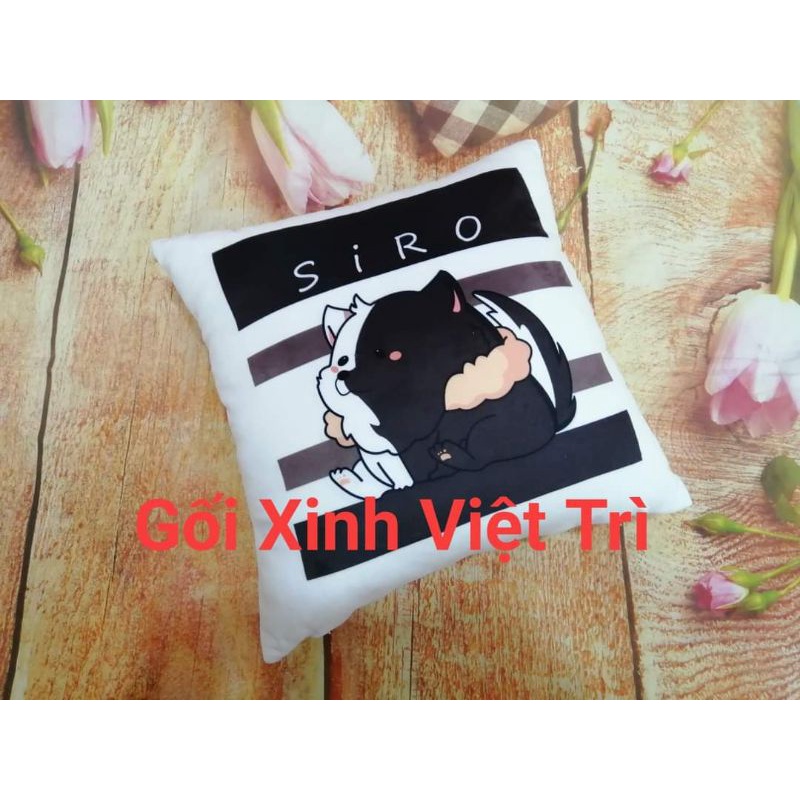 Gối vuông hero team in hình thú gấu tuyết ngộ nghĩnh