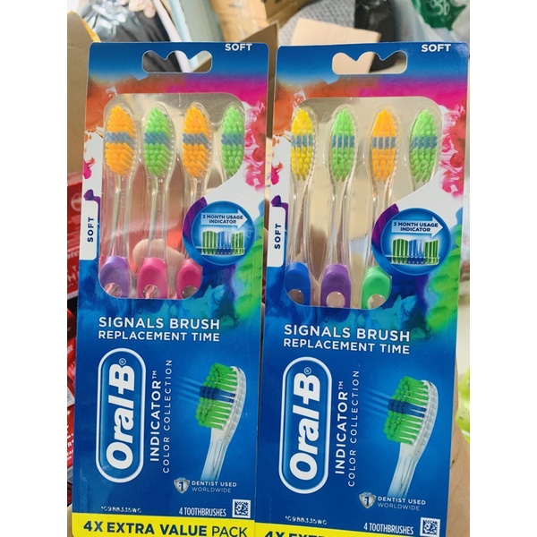 Set 4 cây bàn chải Oral B của Mỹ