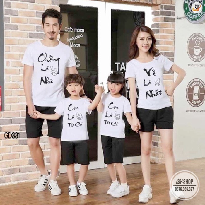 Takan Store Áo Gia Đình Ý Nghĩa - Thun Cotton - Màu trắng - Đủ Size (GD331T) Takan Store