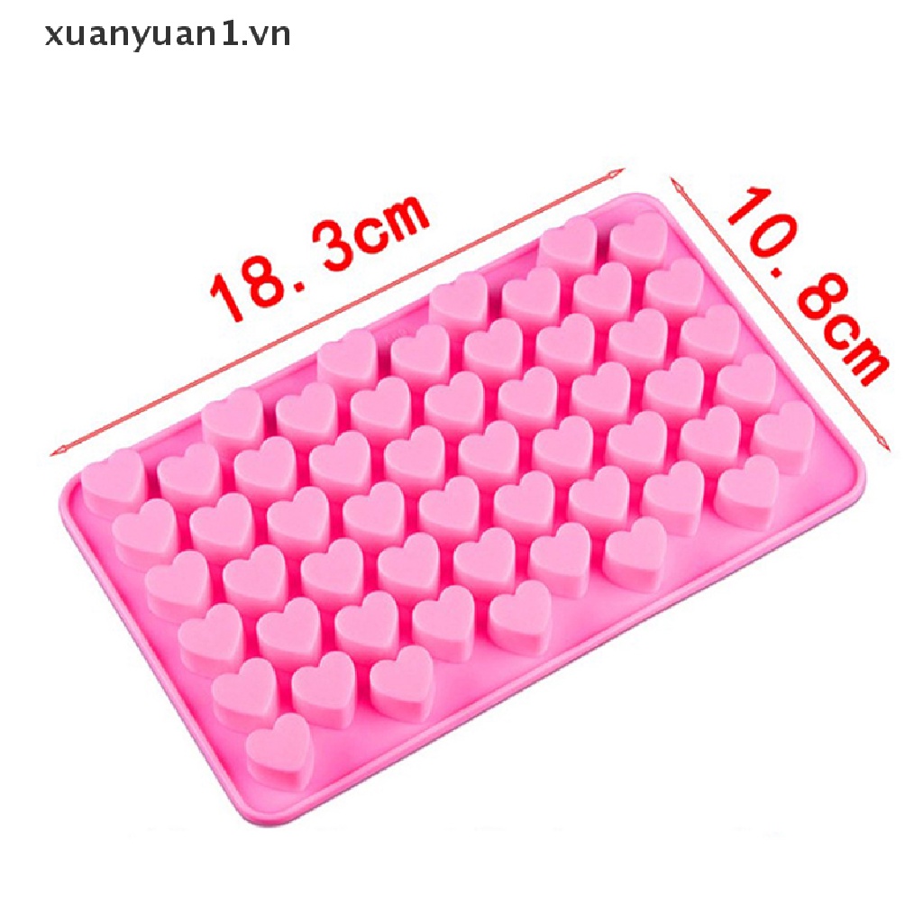 Khuôn Silicone Làm Đá / Sô Cô La 55 Ô Trái Tim Mini