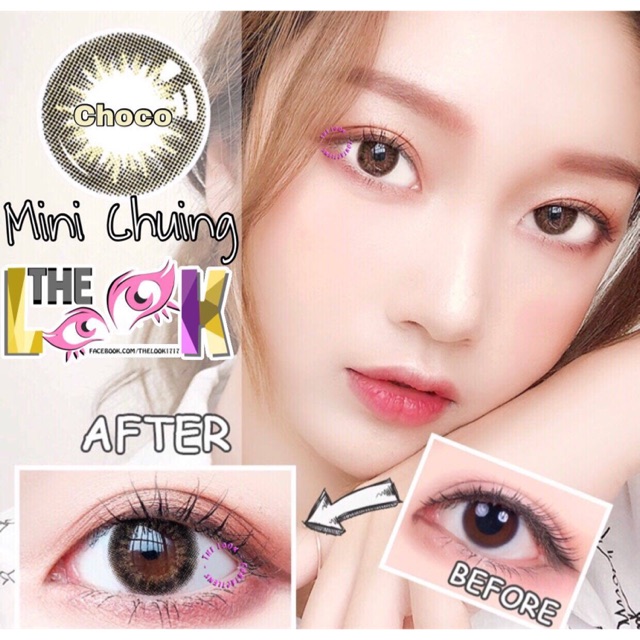 Contact Lens - Mini Chuing choco + Khay Gương