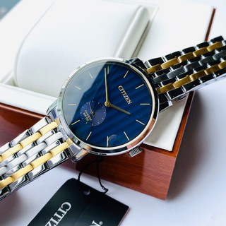 Đồng hồ nam citizen be9174-55l demi vàng,mặt xanh-máy pin quartz-dây kim loại cao cấp-size 39mm