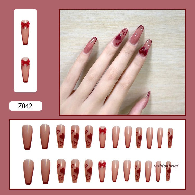 [Hàng mới về] Set 24 móng tay giả thiết kế hợp thời trang cho nữ