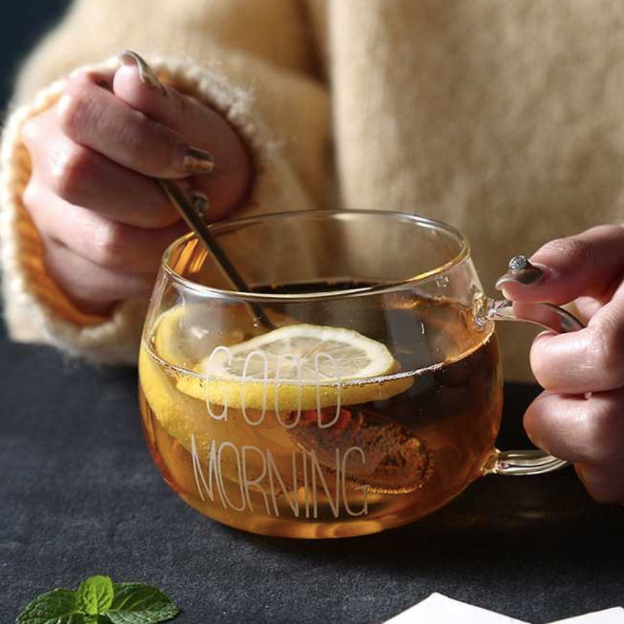 Cốc thủy tinh Good Morning - đồ uống trà & cafe xinh xắn | BigBuy360 - bigbuy360.vn