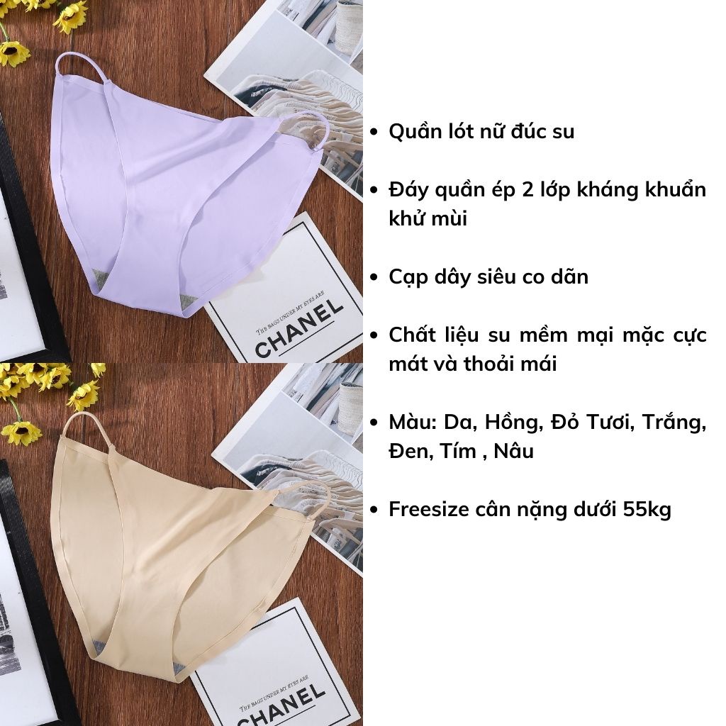 Quần lót nữ thun lạnh đúc su không đường may mềm mại thoáng mát, quần chíp nữ 2 mảnh gợi cảm và sexy DOPICO L513
