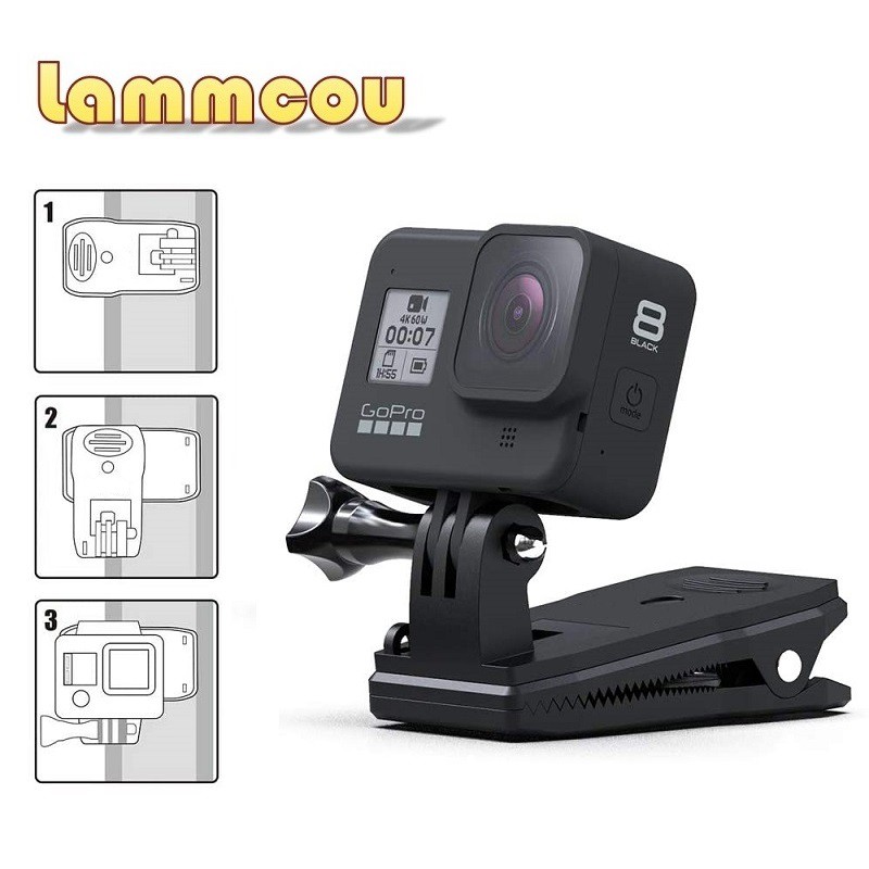 Giá giữ máy ảnh kẹp balo LAMMCOU xoay 360 độ dành cho Gopro Hero 9 8 thumbnail