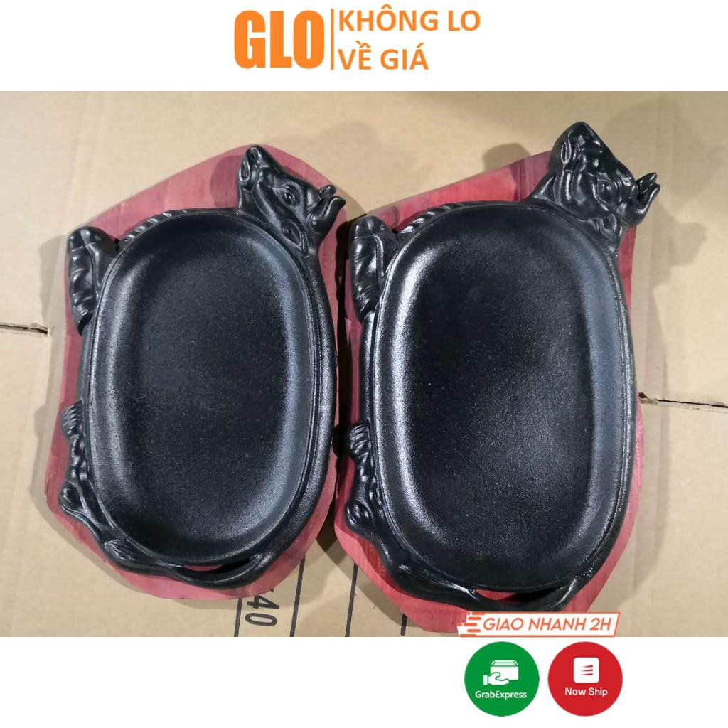 Chảo Gang Bò Bít Tết 28cm Kèm Đế Gỗ