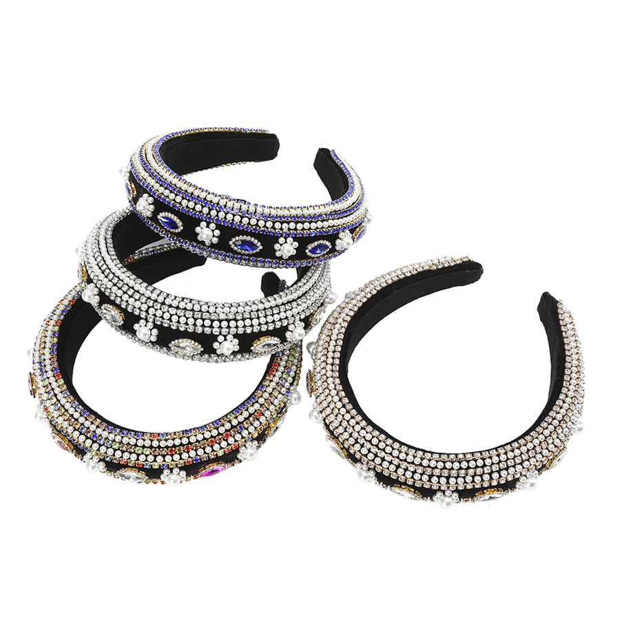 Băng Đô Cài Tóc Đính Đá Lấp Lánh Phong Cách Retro Cho Nữ