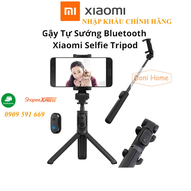 MẪU 2021|Gậy Tự Sướng kèm Chân Đế Chụp ảnh Bluetooth Xiaomi Tripod XMZPG01YM 3 chân|BH 1 THÁNG