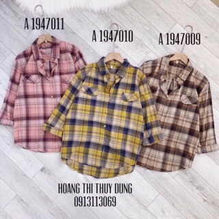 Áo sơ mi kẻ caro 2 túi ngực hot hit