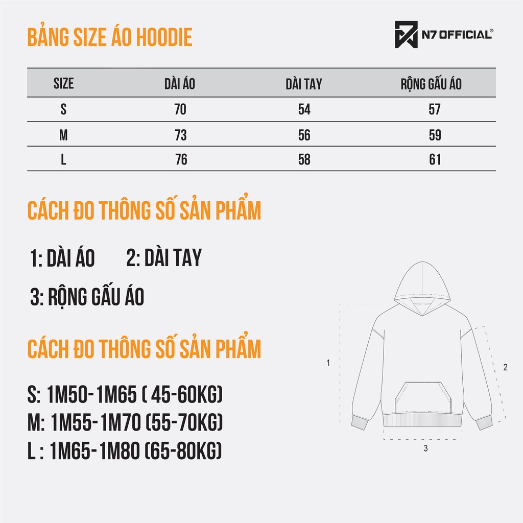 Áo Hoodie nỉ N7 Moon'Kai basic nam nữ form rộng thu đông Local Brand