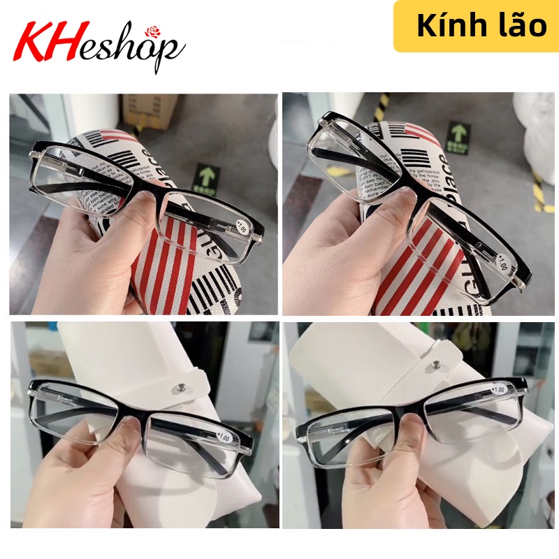 Kính đọc báo,kính lão cho nam nữ chống ánh sáng xanh,hàng nhập khẩu Nhật Bản, gọng vuông bằng nhựa thông siêu bền mã 020