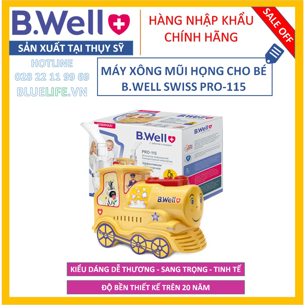 [Hàng SX tại THỤY SỸ] - Máy Xông Mũi Họng Cao Cấp cho Bé B.WELL SWISS PRO-115 [100% CHÍNH HÃNG] BẢO HÀNH 3 NĂM - 1 ĐỔI 1