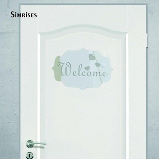 Miếng dán cửa ra vào in chữ Welcome 14x10cm chất lượng cao
