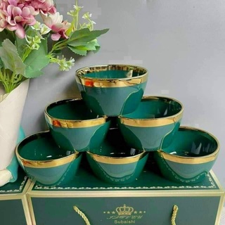 💚 bộ 6 bát sứ đẹp tặng kèm đũa- có hộp đựng xịn xò💚