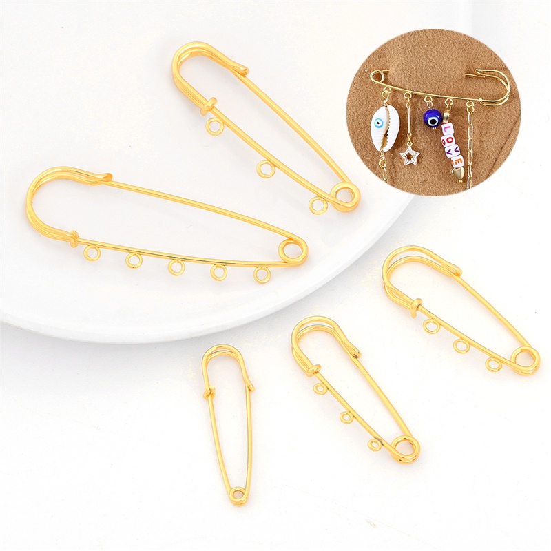 Ghim cài áo hình kim băng mạ vàng 18K với chốt an toàn