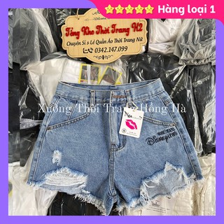 ✅ Ảnh thật 100% ✅ QUẦN SHORT JEAN NỮ ☘️ Jean chữ xanh rách. Quần shorts dáng rộng