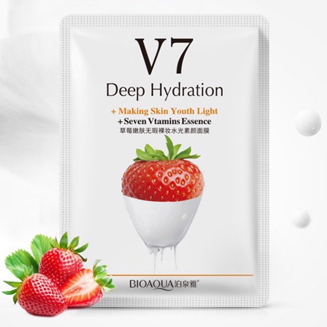 [V7 TRÁI CÂY ] FREESHIP Mặt nạ giấy dưỡng da mụn cấp ẩm thải độc V7 Toning Youth Mask Bioaqua