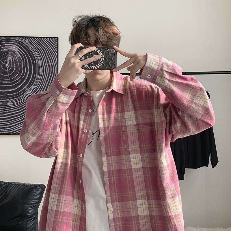 Áo Sơ Mi Nam Caro Tay Dài Thời Trang Chosimple unisex Sọc áo nam đẹp Hàn Quốc cotton bigsize nhung lê áo sơ mi nam form rộng