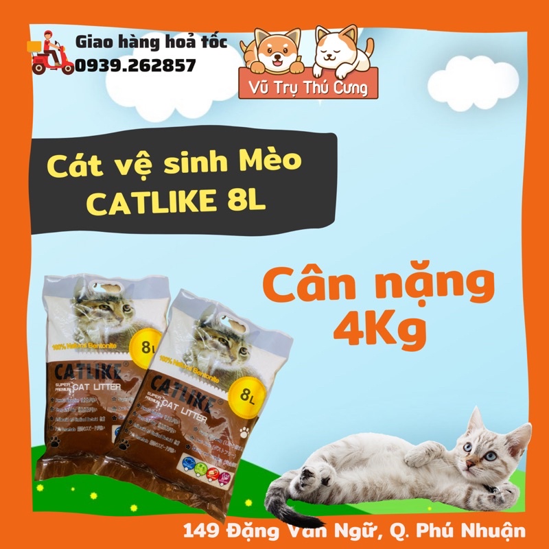 Cát vệ sinh cho mèo Cat Like 8L, vón cục, khử mùi hiệu quả