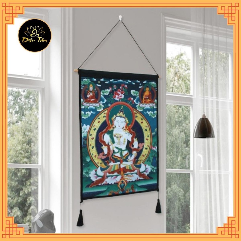 Tranh Phật treo tường thangka Tây Tạng trang trí nhà cửa full phụ kiện