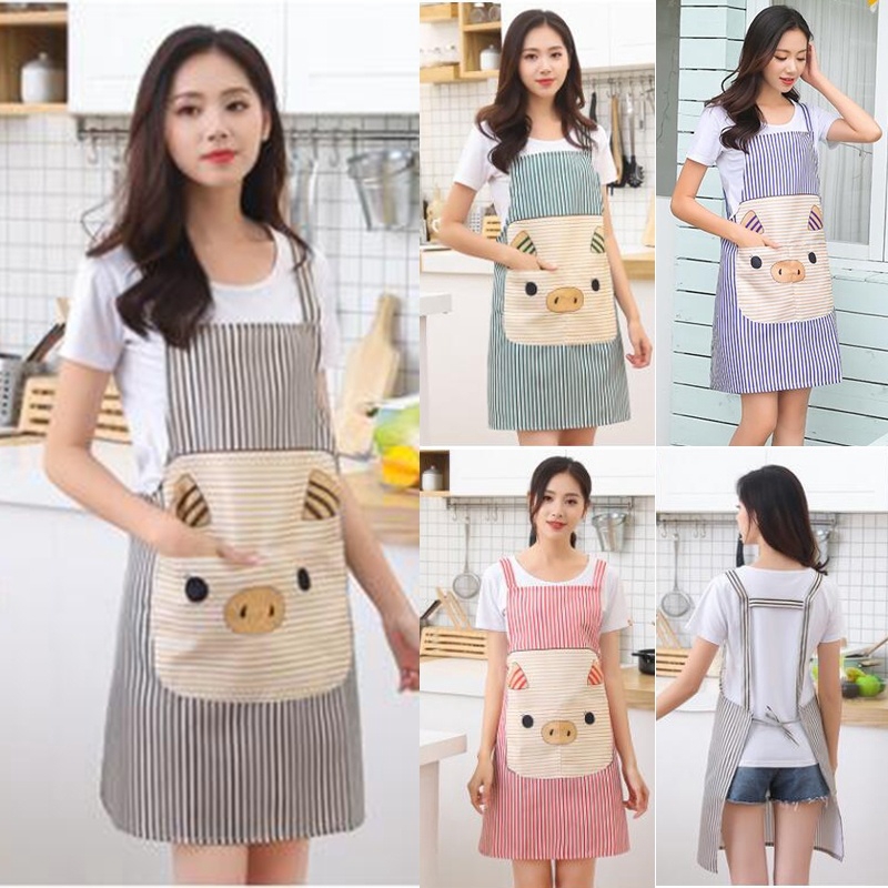 Tạp Dề Chống Bụi Hình Chú Heo Dễ Thương