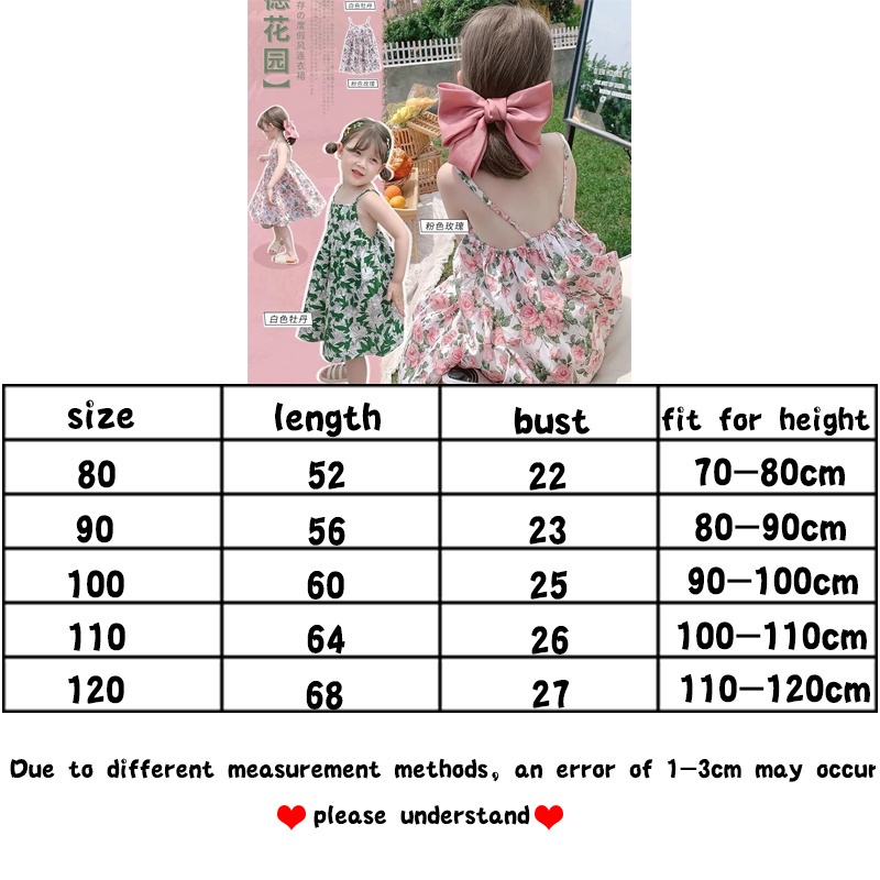 Đầm hai dây in họa tiết hoa phong cách Hàn Quốc thời trang mùa hè cho bé gái