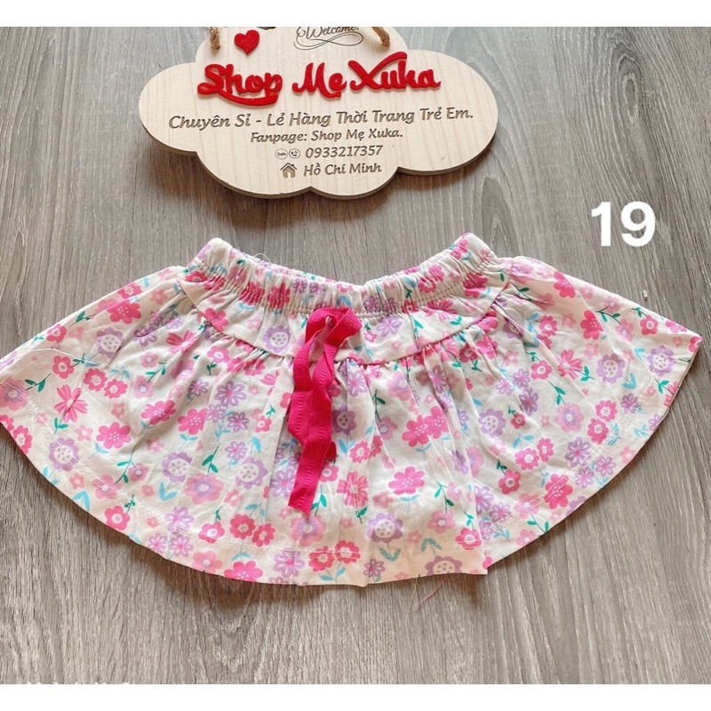 (Size 16-18kg) Chân váy ngắn kèm chip bé gái
