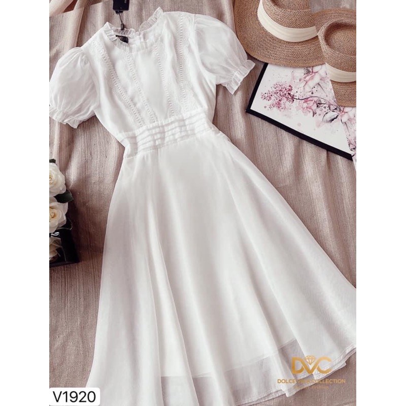 [VÁY ĐI TIỆC CAO CẤP] VÁY TRẮNG XOÈ THIẾT KẾ | BigBuy360 - bigbuy360.vn