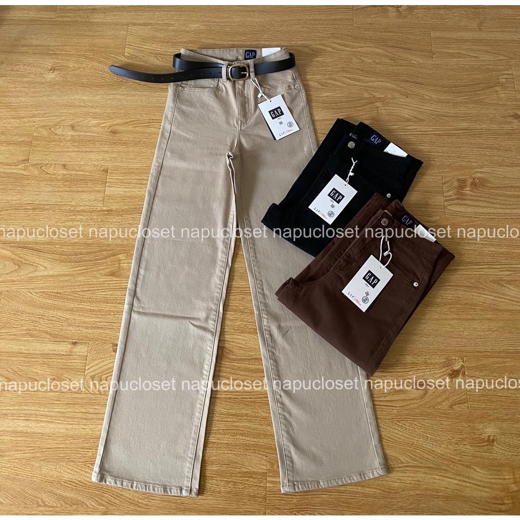 Quần jeans suông lưng cao co giãn QJ639